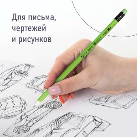 Карандаши чернографитные Brauberg 12 шт.