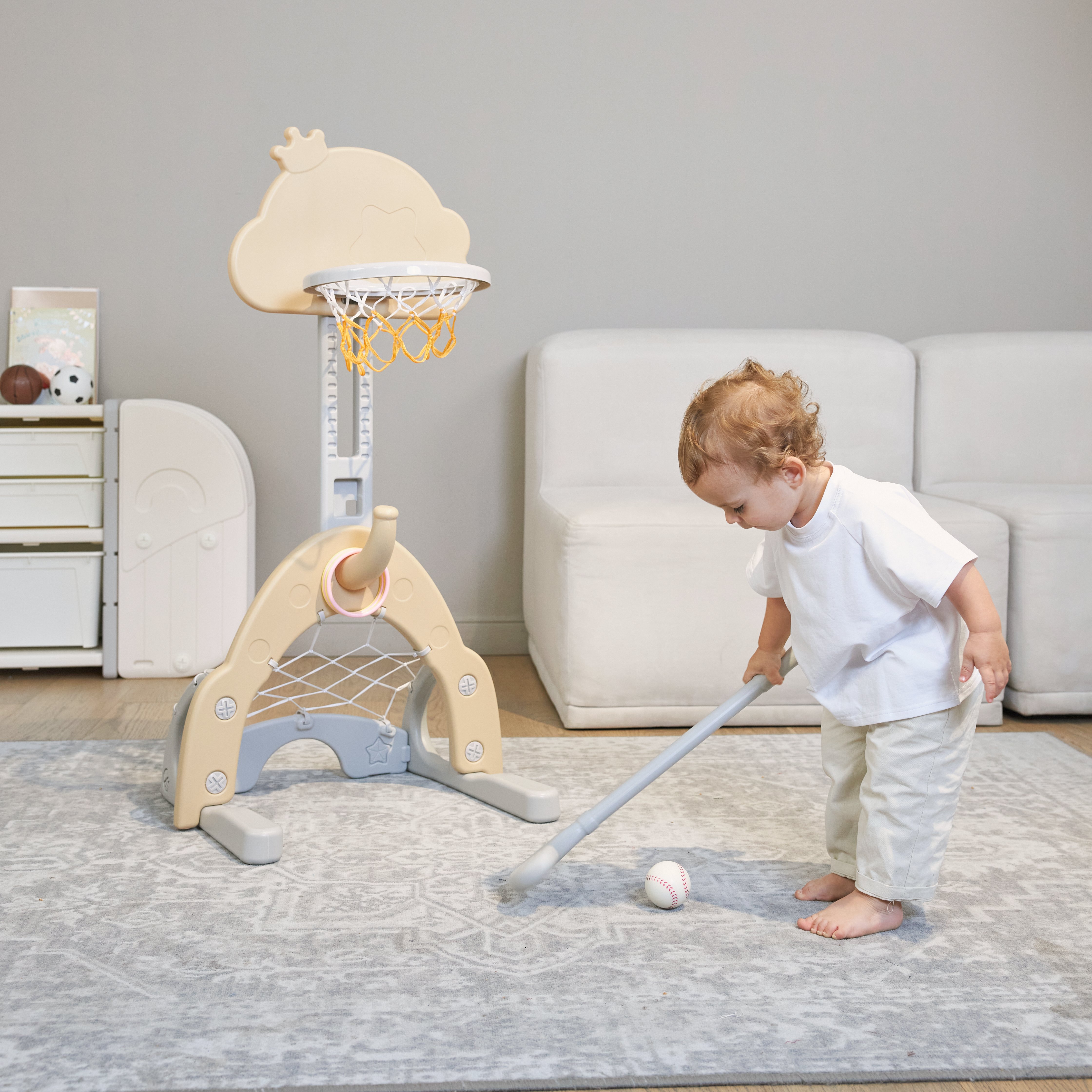 Баскетбольная стойка детская UNIX Kids Star сamel 2в1 для дома и улицы хоккейные футбольные ворота - фото 14