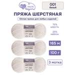 Пряжа для вязания Шерстяная Люблю Вязать 100г 165м 3шт