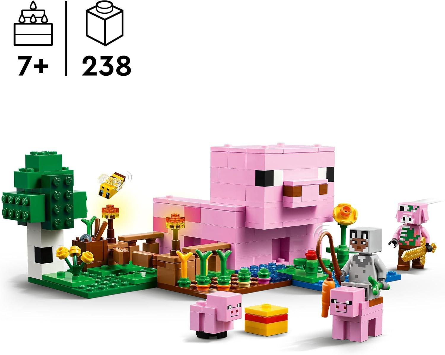 Конструктор LEGO Minecraft Домик для маленьких поросят блочный - фото 2