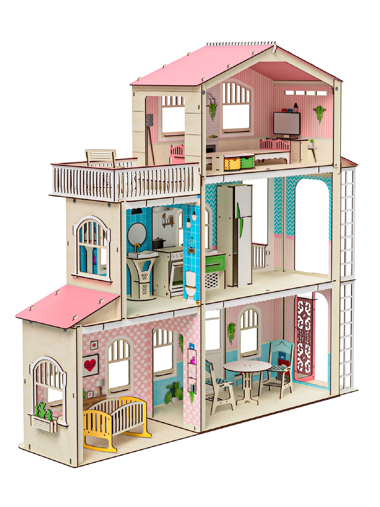 Домик для кукол M-WOOD с мебелью 3023_3 - фото 5