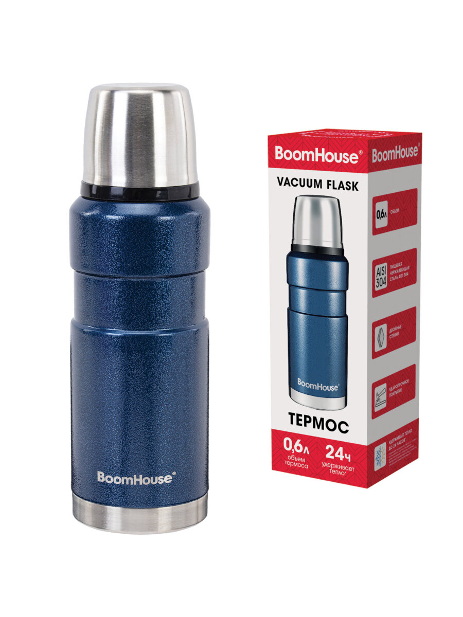 Термос BoomHouse для чая и кофе 600 мл из нержавеющей стали походный - фото 3