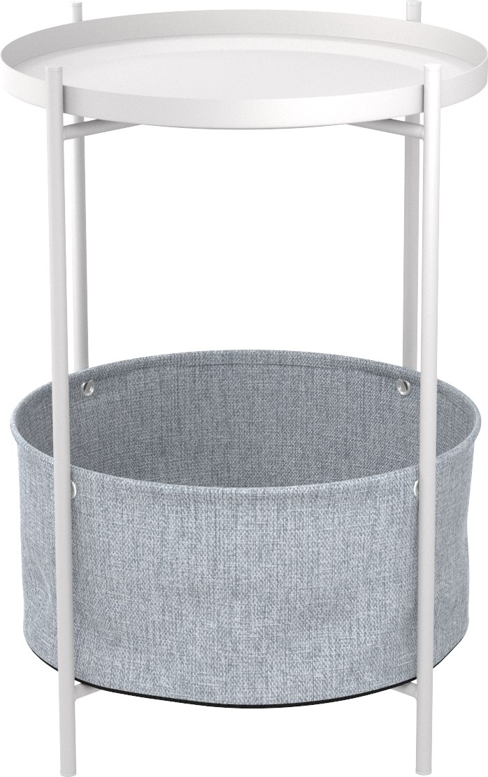 Стол журнальный LAVARIS Берген рогожка 82/82/ белый муар - фото 1