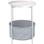 Стол журнальный LAVARIS Берген рогожка 82/82/ белый муар