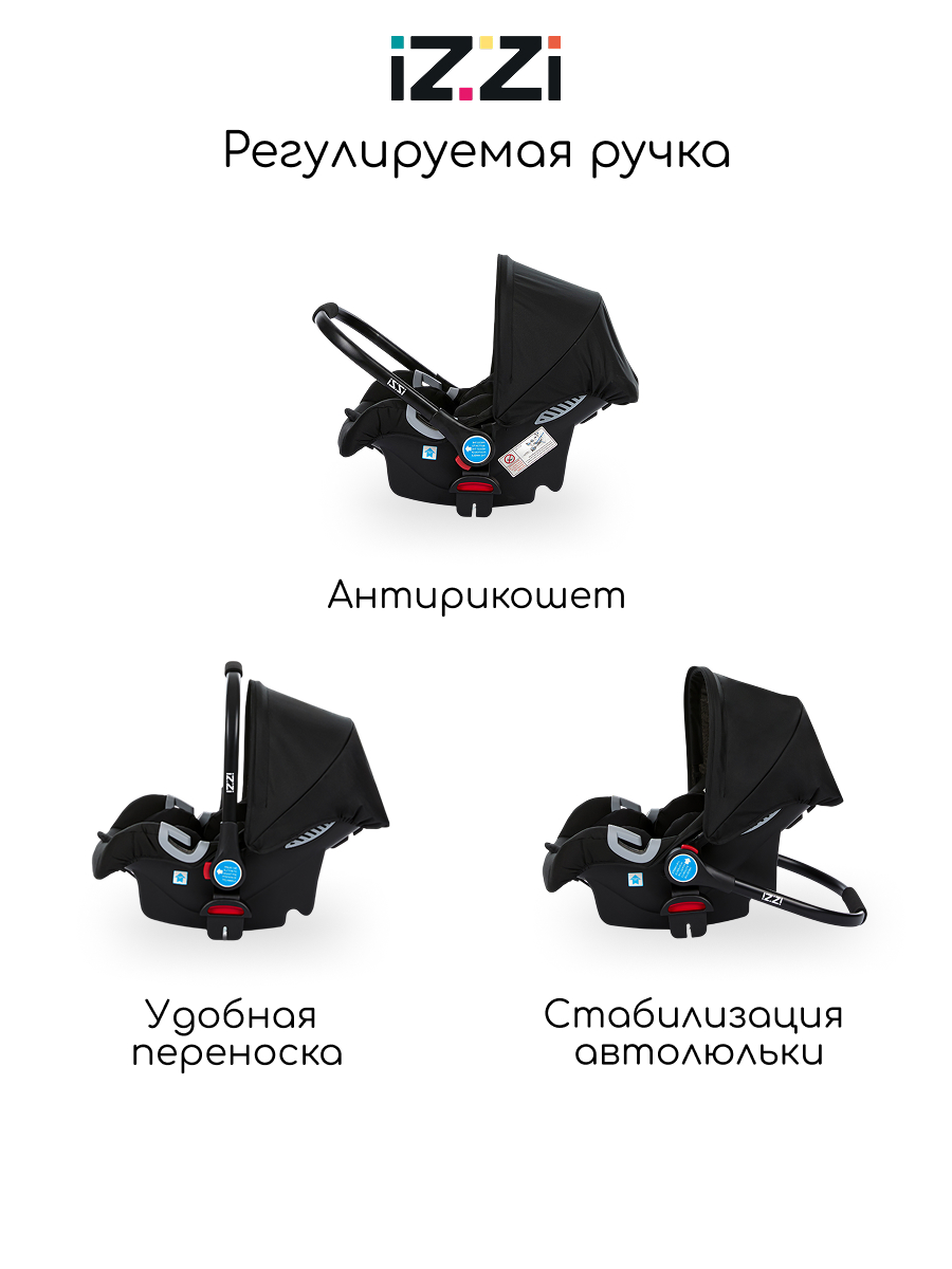 Коляска трансформер iZZi Универсальная черный - фото 7