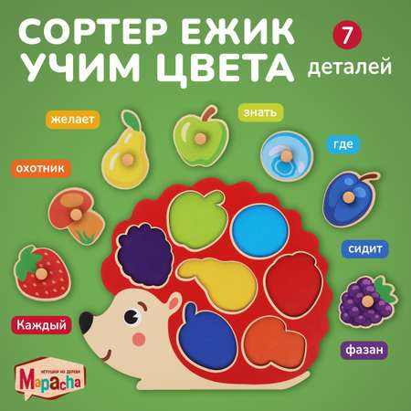 Игрушка Mapacha рамка-вкладыш Ежик Монтессори