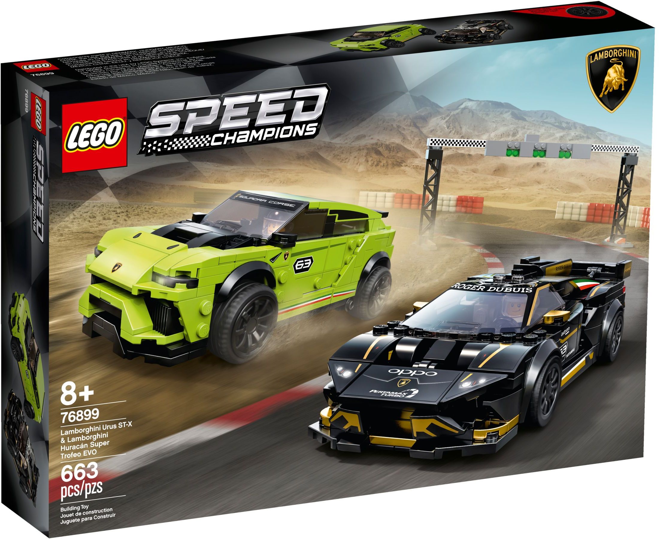 Изображение товара Конструктор LEGO Speed Champions Lamborghini Urus ST-X и Trofeo EVO 76899 247 деталей Изображение товара Конструктор LEGO Speed Champions Lamborghini Urus ST-X и Trofeo EVO 76899 247 деталей