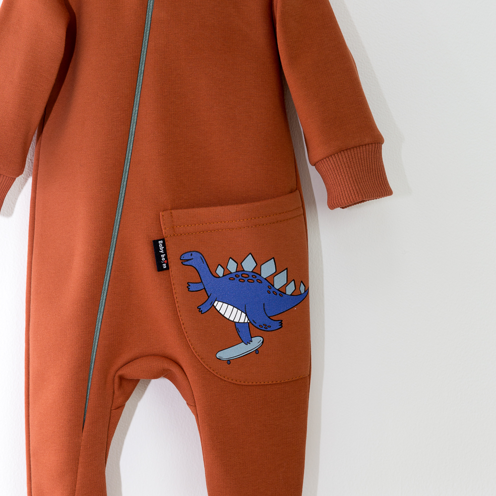 Комбинезон Baby boom К303/2-Ф динозаврик/коричневый - фото 5