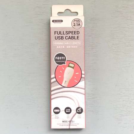 Кабель для телефона WK DESIGN WK Design 2.1A Fast/Lighting/ 1м / белый