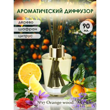 Ароматический диффузор Aroma Republic в стеклянном флаконе 90 мл №17 Orange wood