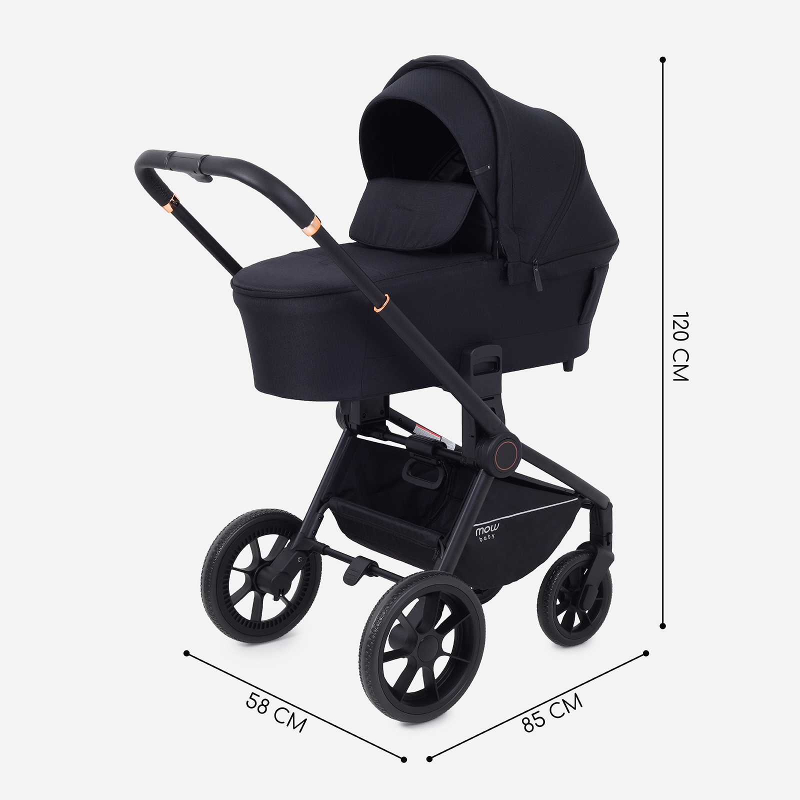 Коляска 2в1 MOWbaby MOWBaby Zoom light 2в1, black черный - фото 2
