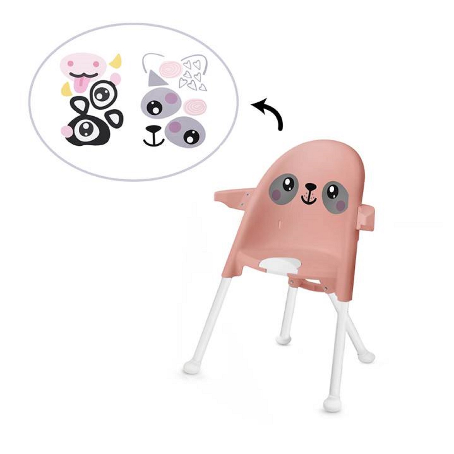 Стульчик для кормления Kinderkraft Pini Pink трансформер - фото 7