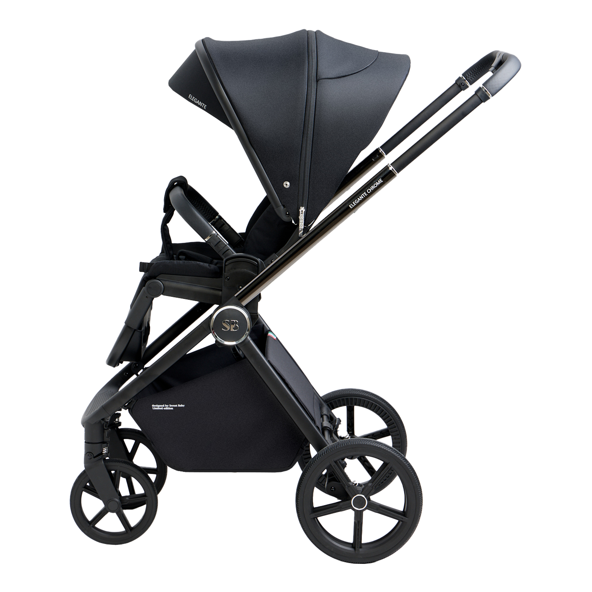 Коляска 3в1 Sweet Baby Elegante Chrome Black черный - фото 49