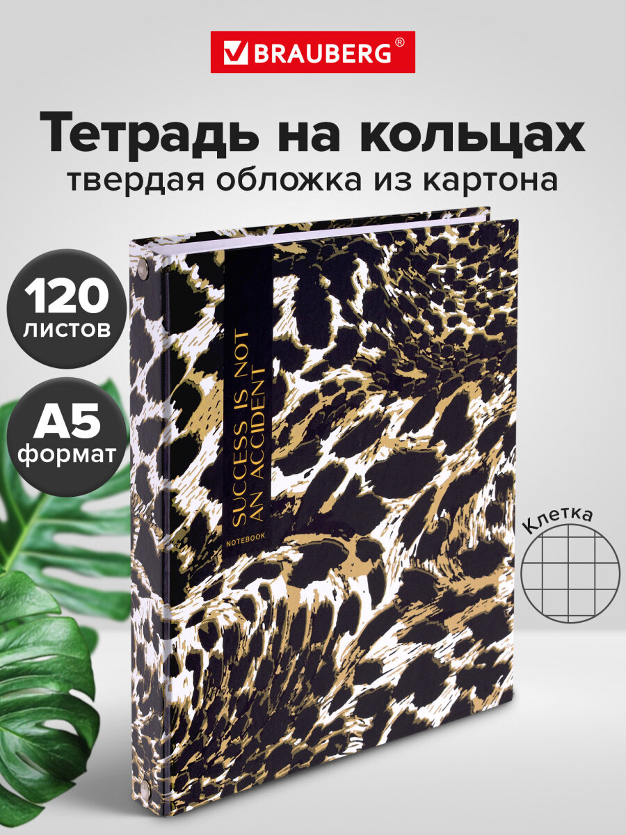 Тетрадь со сменным блоком Brauberg клетка 120 лист. - фото 1