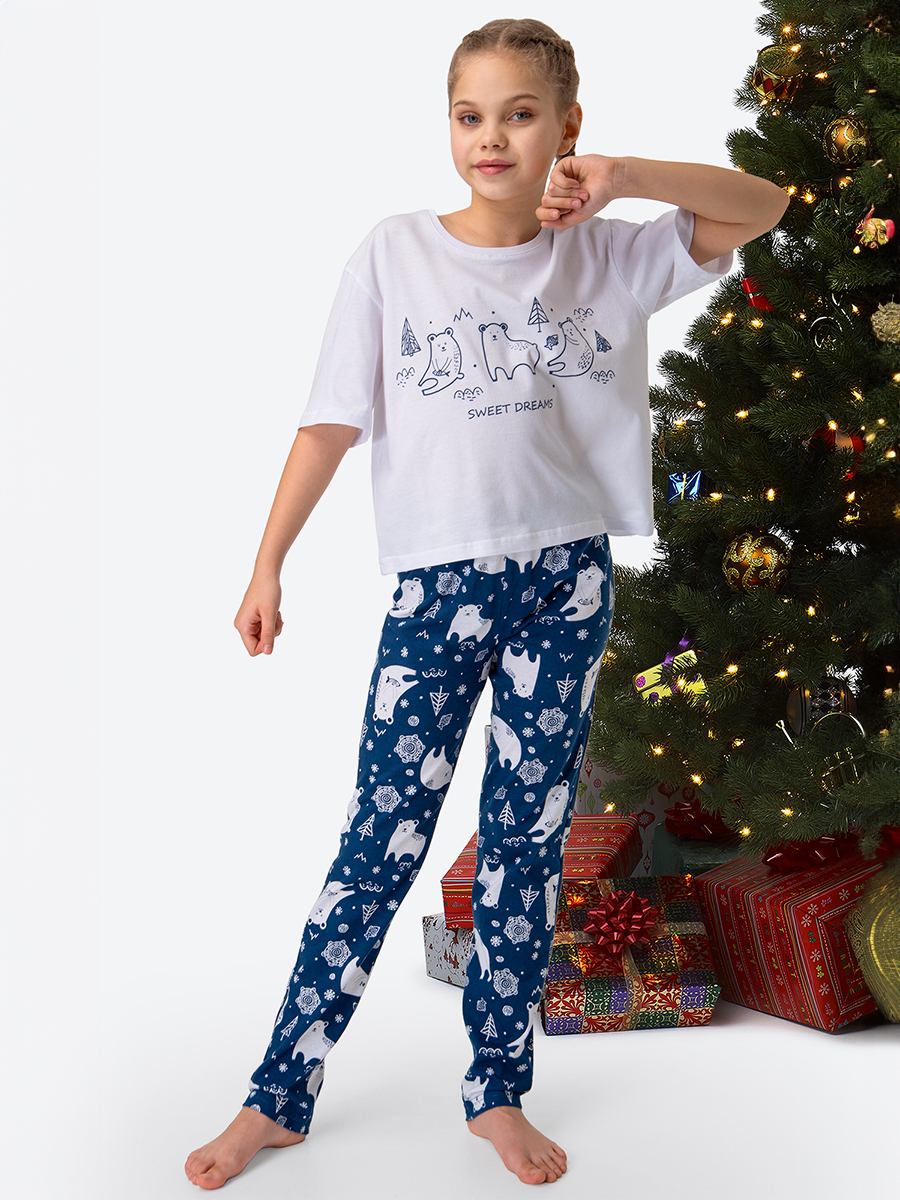 Пижама HappyFox HF6000DSPбелый.медведи.елки.на.чернильном - фото 4