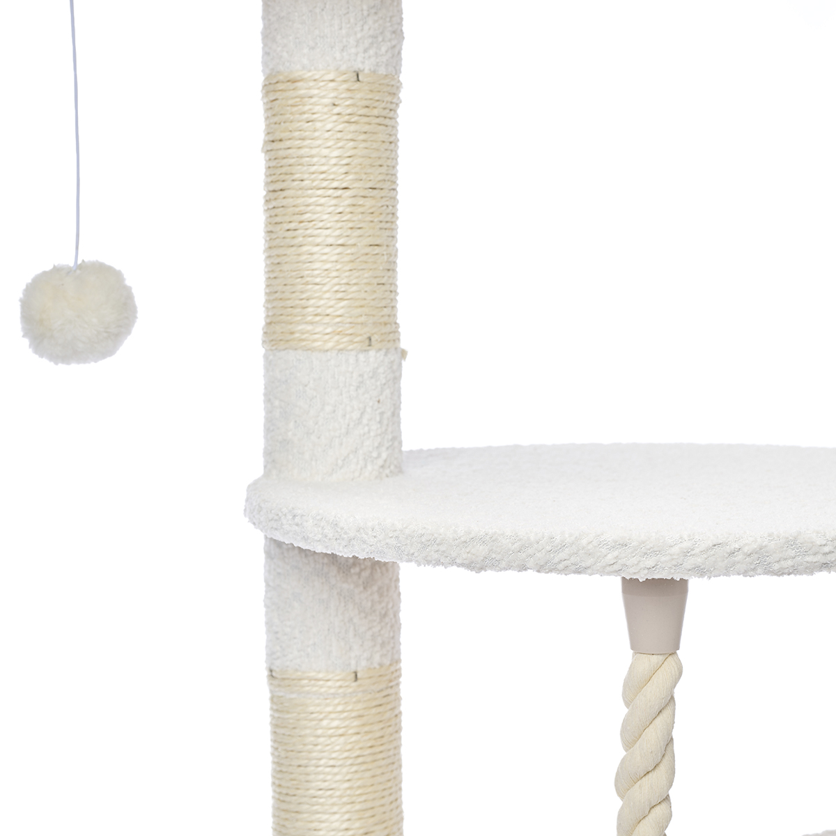 Дом-когтеточка для кошек Не один дома Boucle белый 45*45*112см - фото 9