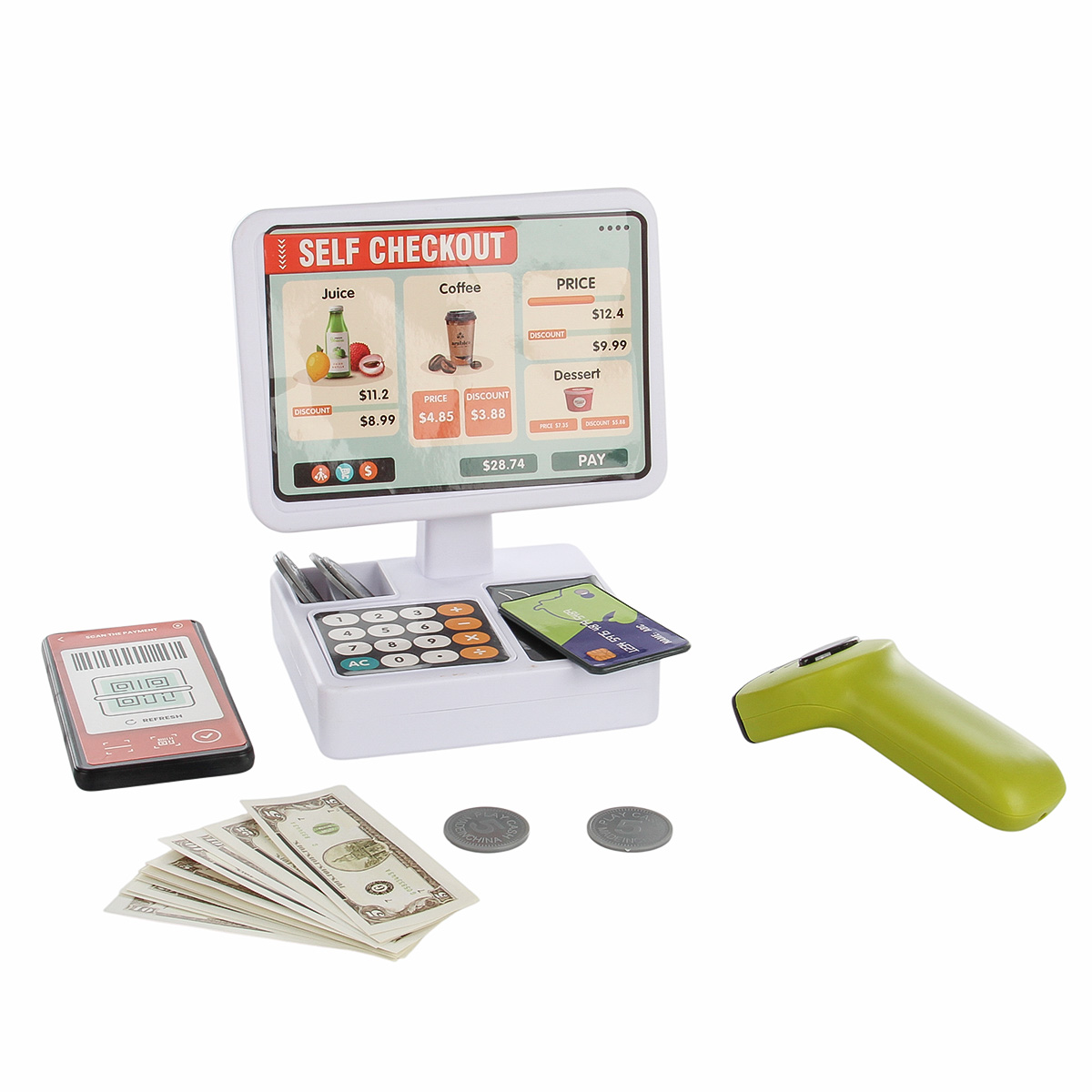 Игровой набор Veld Co касса, тележки и корзинки, прилавок, продукты - фото 8