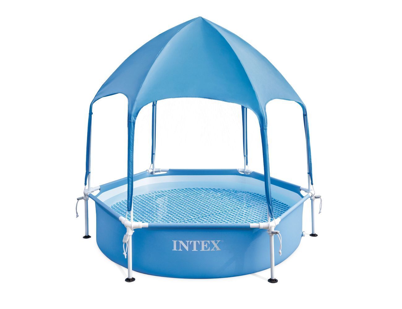 Бассейн каркасный Intex Canopy Metal Frame 183х38 см с навесом от 3 лет - фото 1