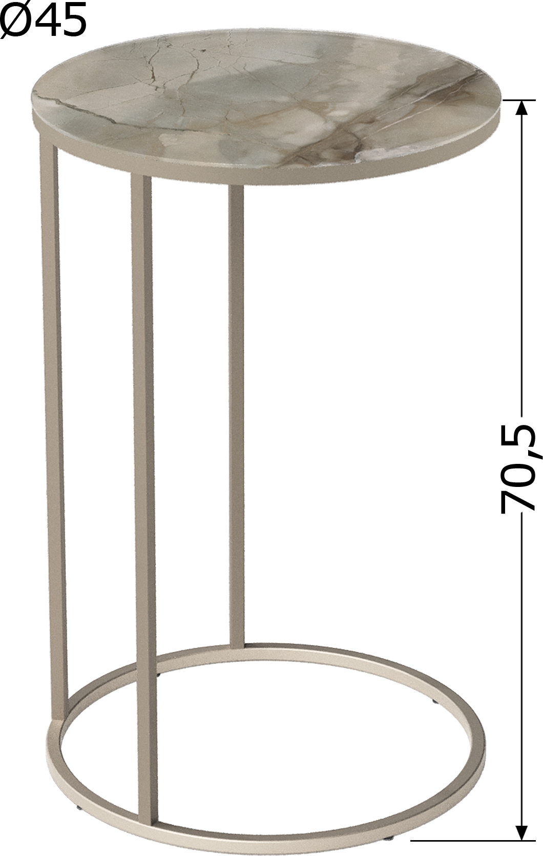 Стол журнальный КАЛИФОРНИЯ МЕБЕЛЬ Остин УФ браун кварцит - фото 4