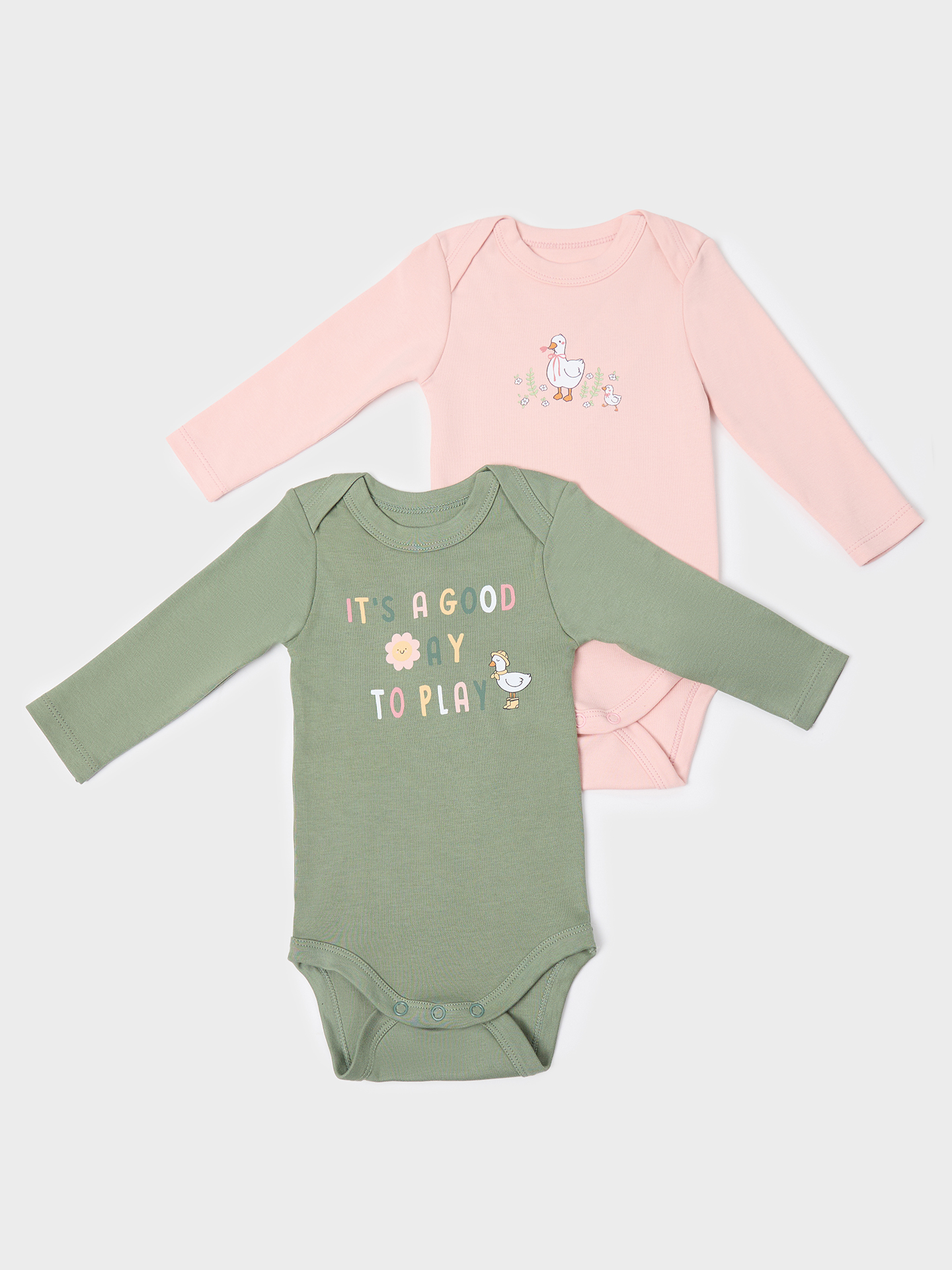 Боди 2 шт Mark Formelle (Марк Формэль) 13016-2/св.розовый +зеленый +печать - фото 2