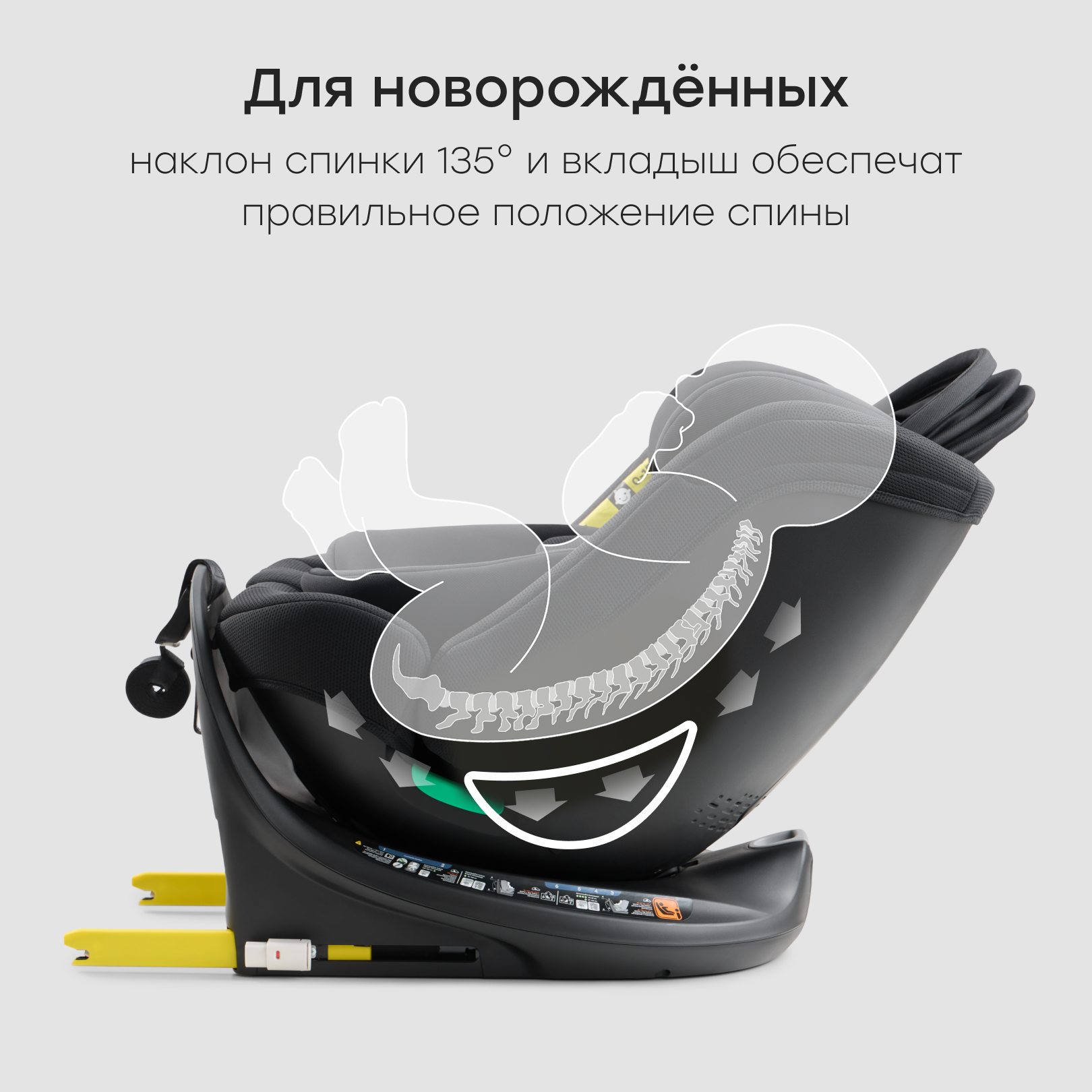 Автокресло Happy Baby SHELTIX Isofix 0+/1/2/3 (0-36 кг) черный - фото 5