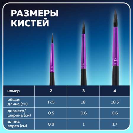 Кисть Brauberg 3 шт. (белка)