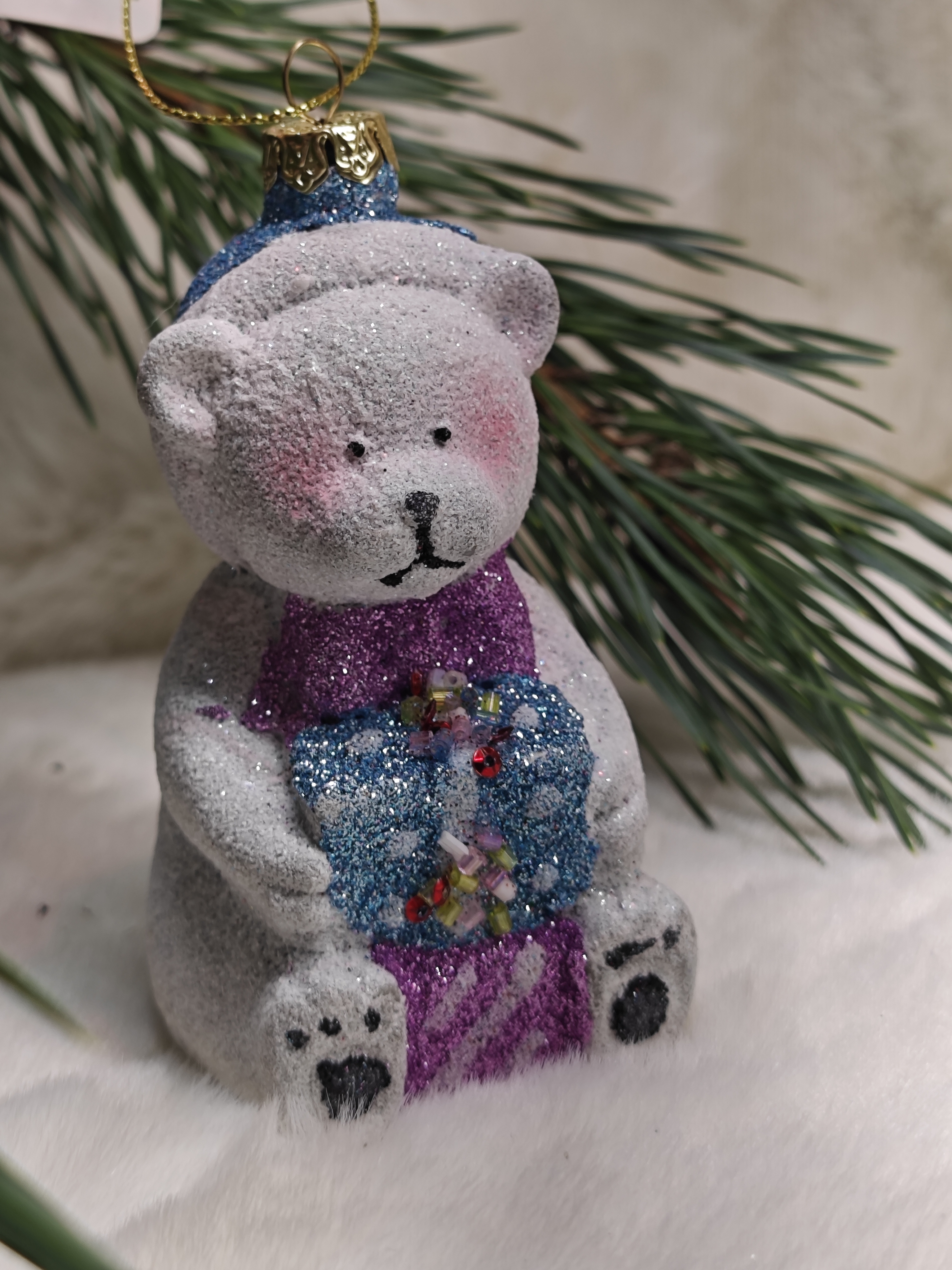 Украшение ёлочное Магия праздника ручной работы Мишка 11 см 3 шт - фото 2