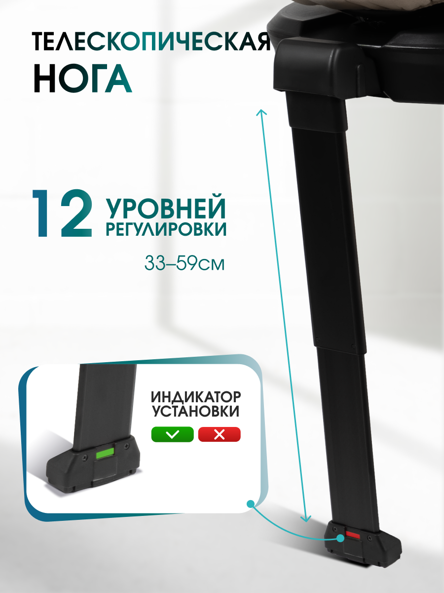Автокресло Costa YB108А Isofix 0+/1/2/3 (0-36 кг) бежевый - фото 3