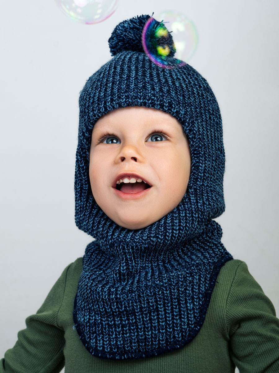 Шапка-шлем ПриКиндер U-W_22324 Цвет: Синий меланж - фото 11