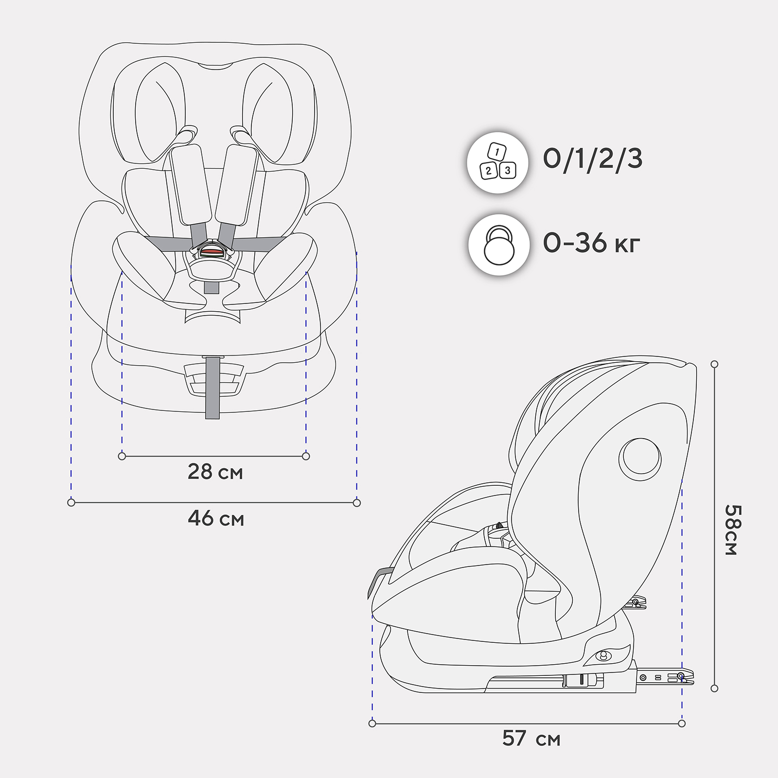 Автокресло Rant Nitro new isofix Isofix 0+/1/2/3 (0-36 кг) черный - фото 2