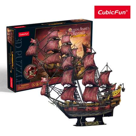 Пазл CubicFun Корабль Месть королевы Анны 3D