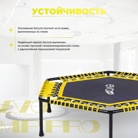 Батут каркасный EVO JUMP EVO jump Батут спортивный для фитнеса и джампинга EVO JUMP PRO, желтый