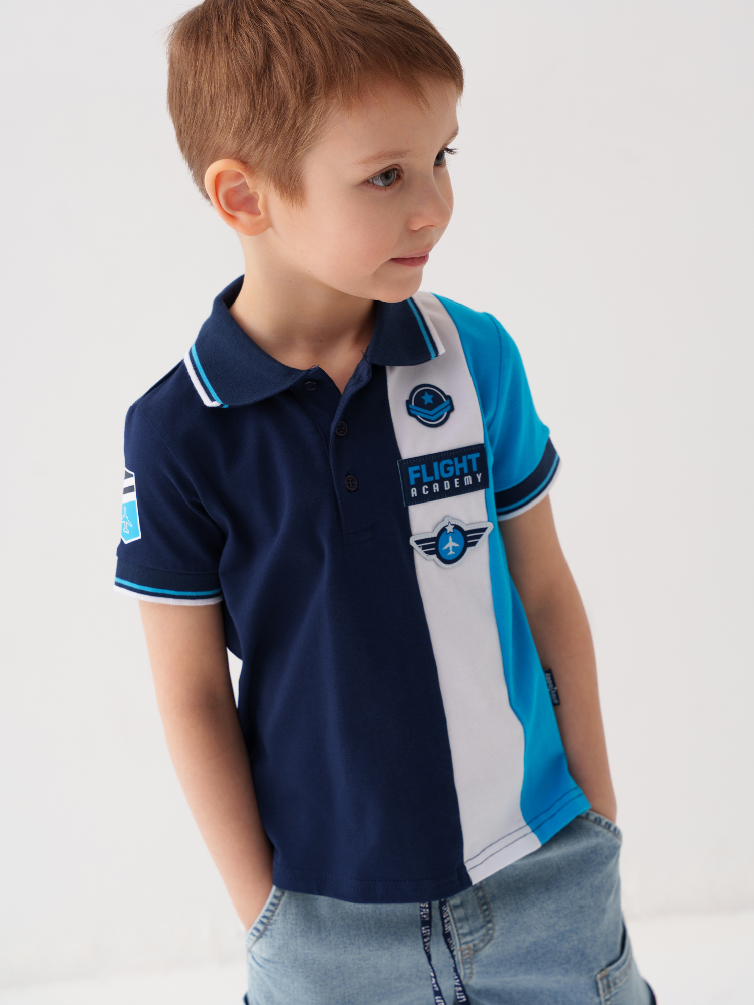 Изображение товара Детская футболка-поло для мальчика PlayToday 104 короткий рукав эластан