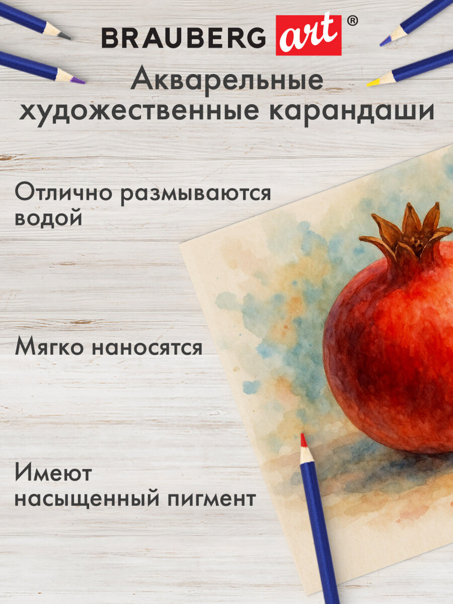 Карандаши акварельные Brauberg 48 шт. - фото 7