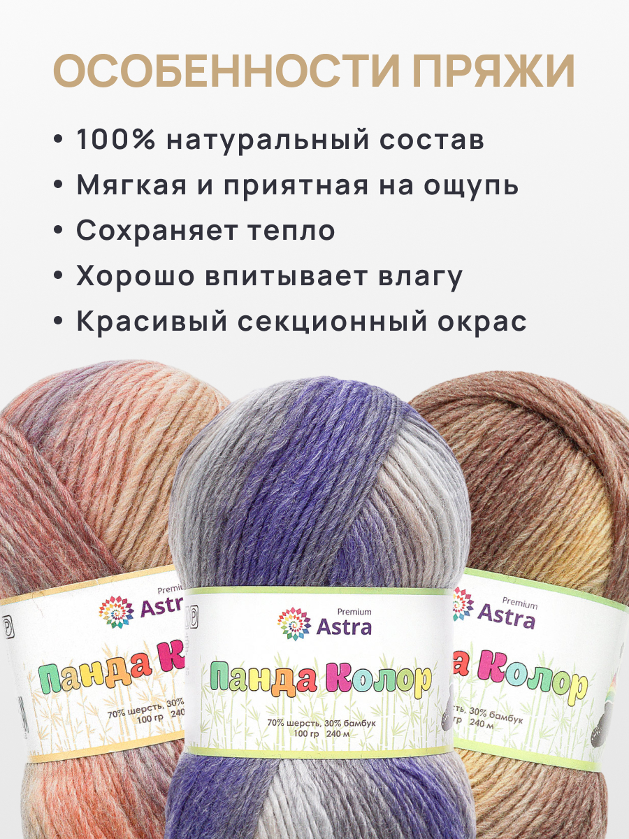 Пряжа для вязания Astra Premium 100г 240м 3 - фото 3