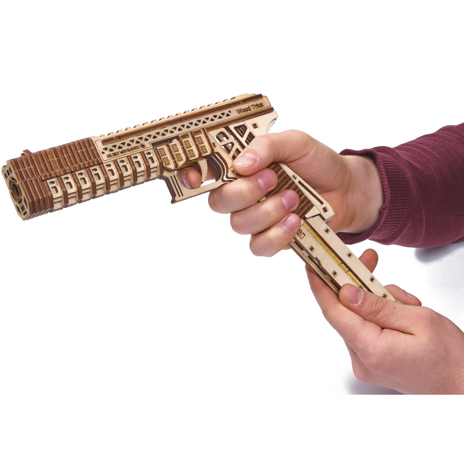 Конструктор Wood Trick Пистолет Защитник деревянный - фото 4