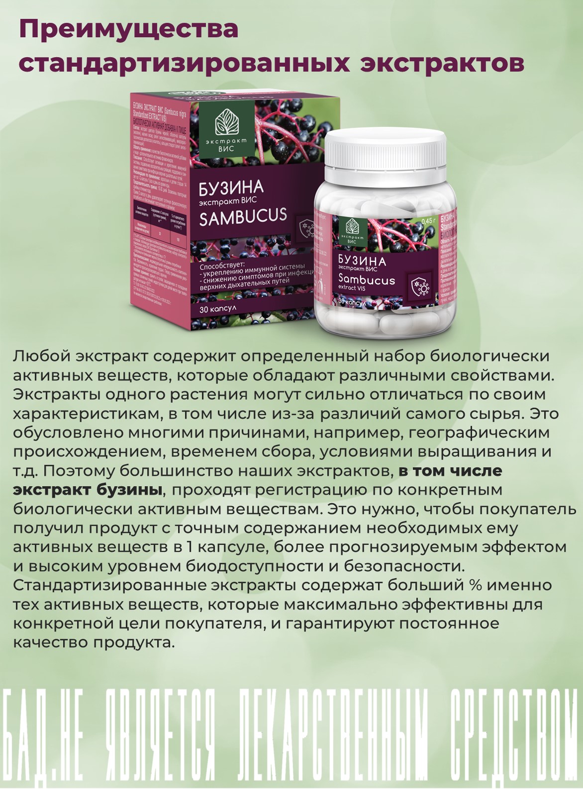 БАД Экстракт-ВИС Бузина капсулы №30 - фото 13