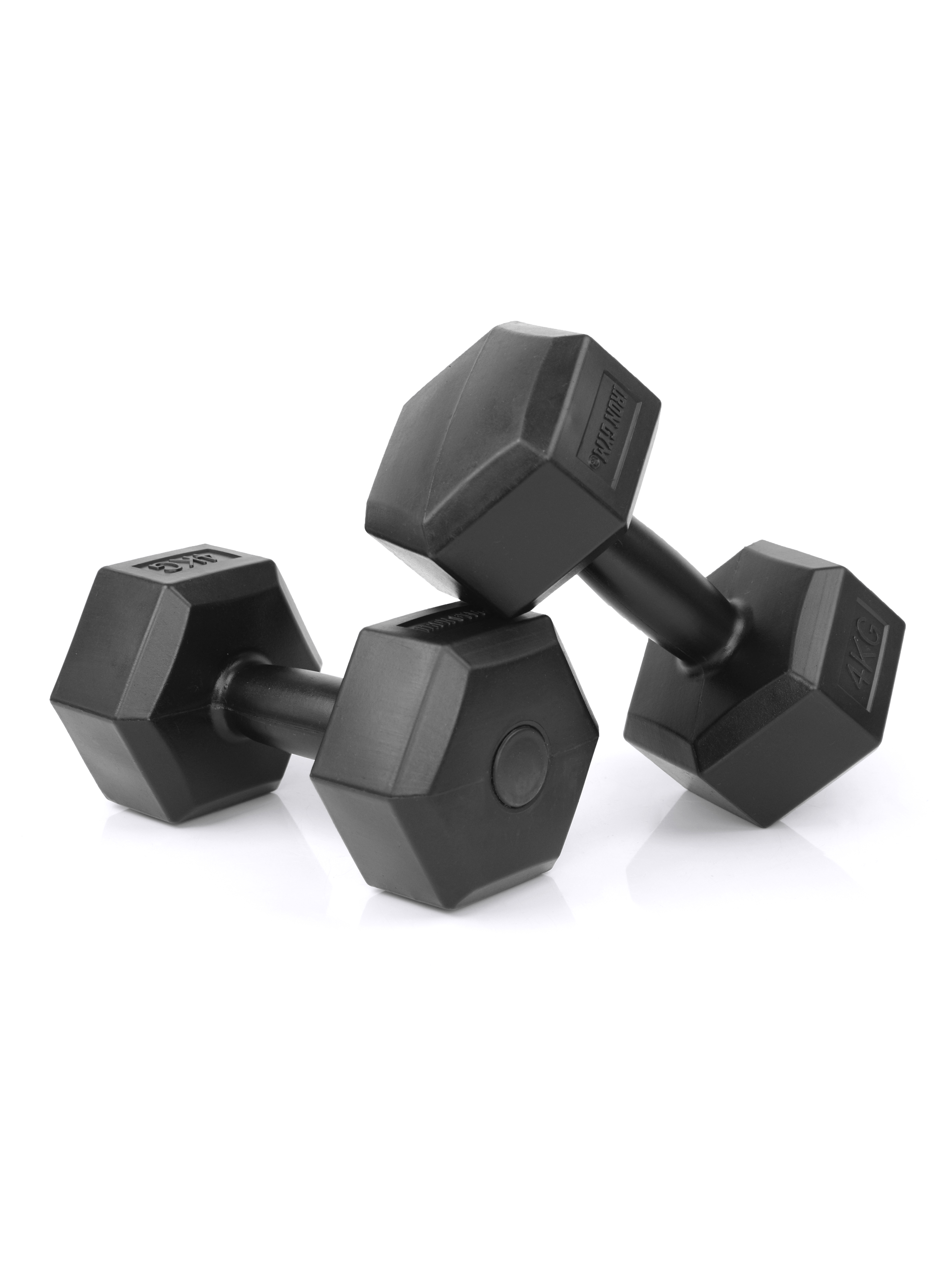 Гантели виниловые IRON GYM, 4 кг х 2 шт, черные - фото 1