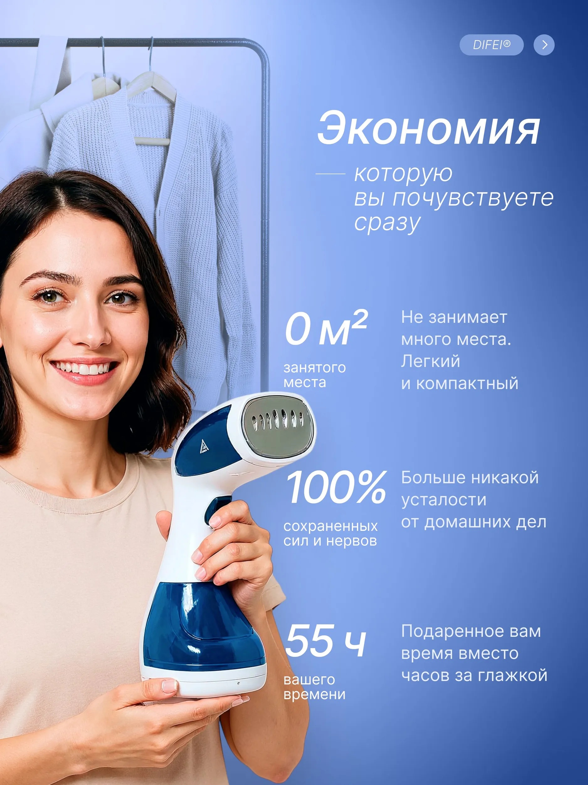 Отпариватель для одежды ручной CASTLELADY мощный парогенератор горизонтальная и вертикальная глажка - фото 6