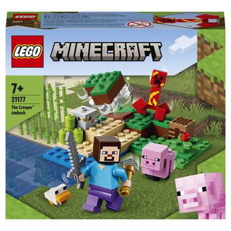 Конструктор LEGO Minecraft Засада Крипера блочный