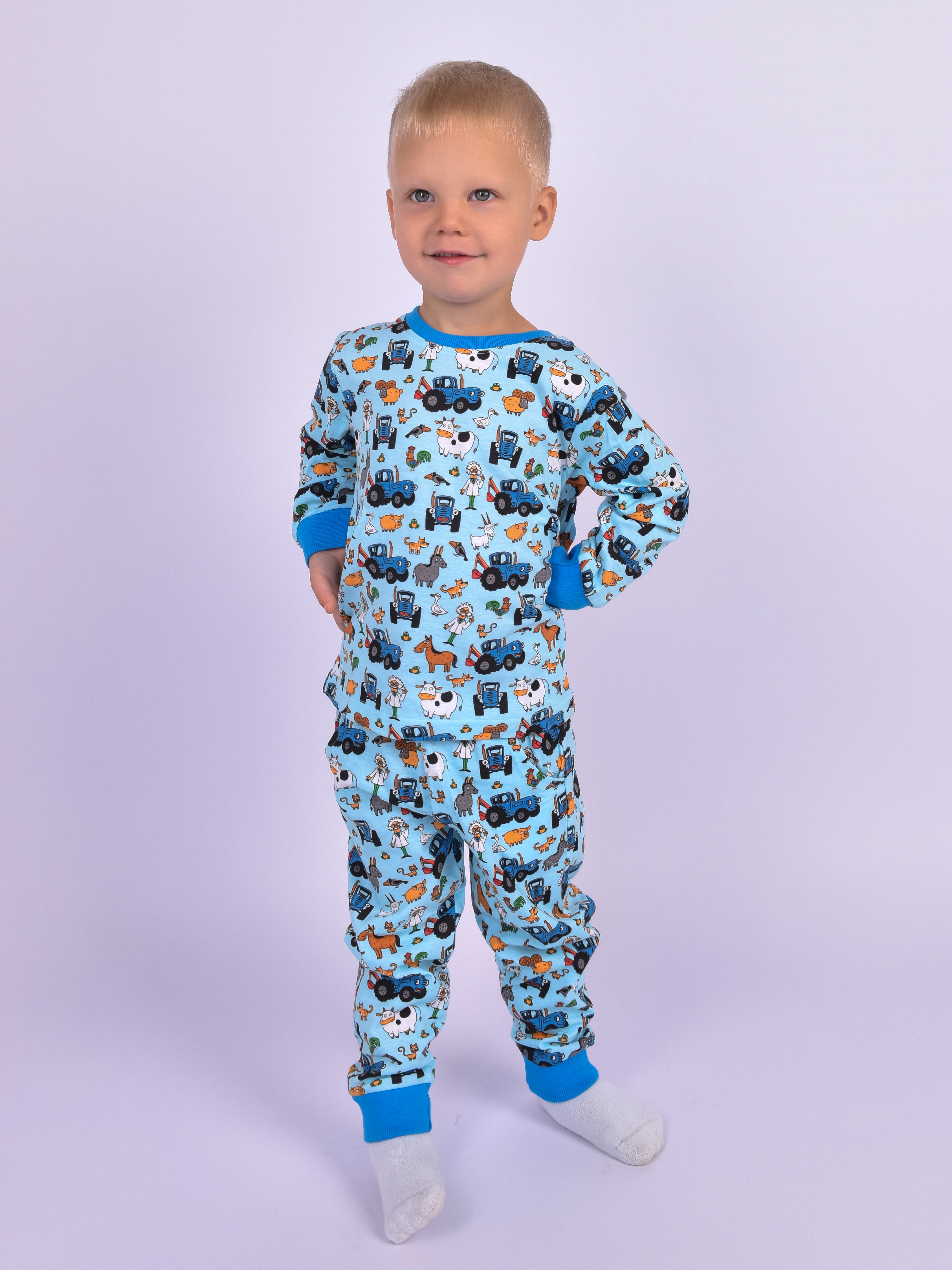 Пижама Синий трактор PAJAMAS-BT-ALL-SUMMER-BLU-M - фото 1