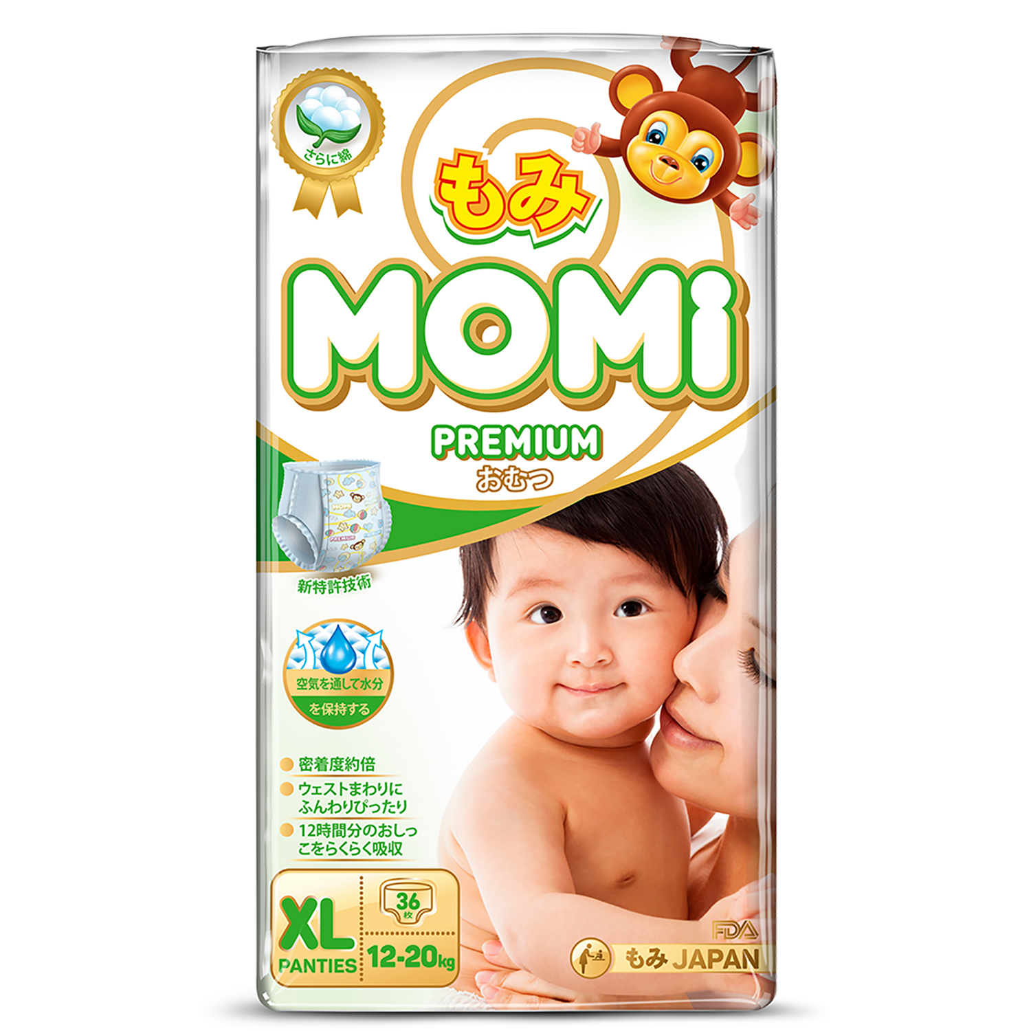Трусики Momi Premium XL (12-20 кг) 36 шт. - фото 1