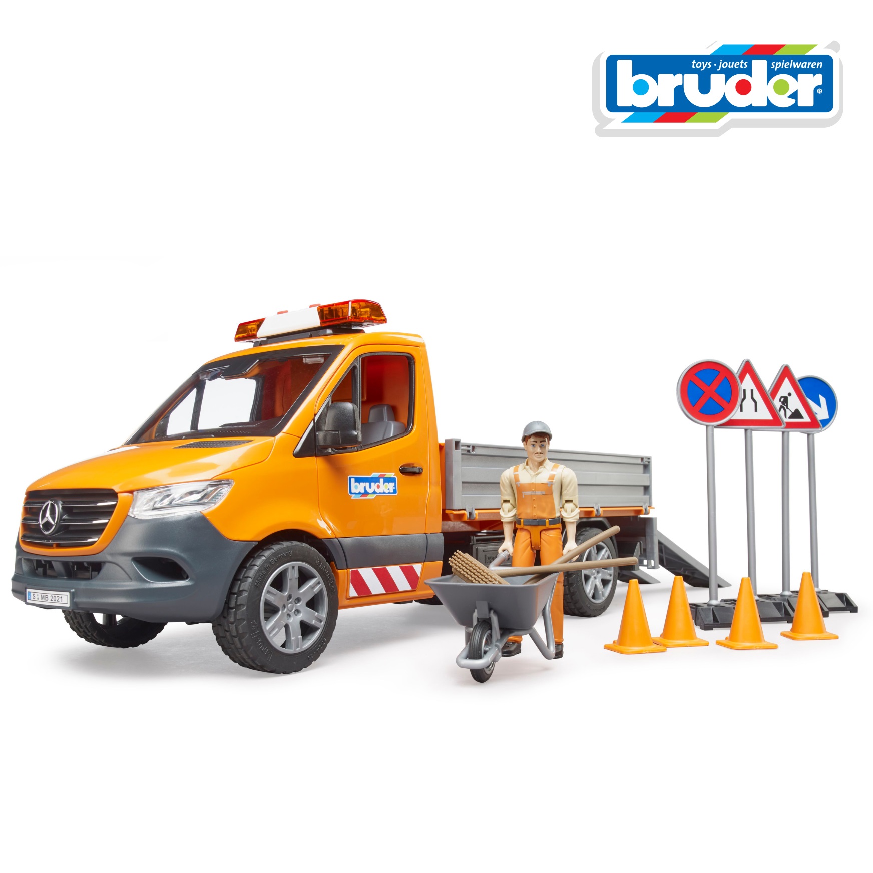 Автомобиль Bruder Mercedes дорожной службы (свет, звук) 1:16 02-677 - фото 1