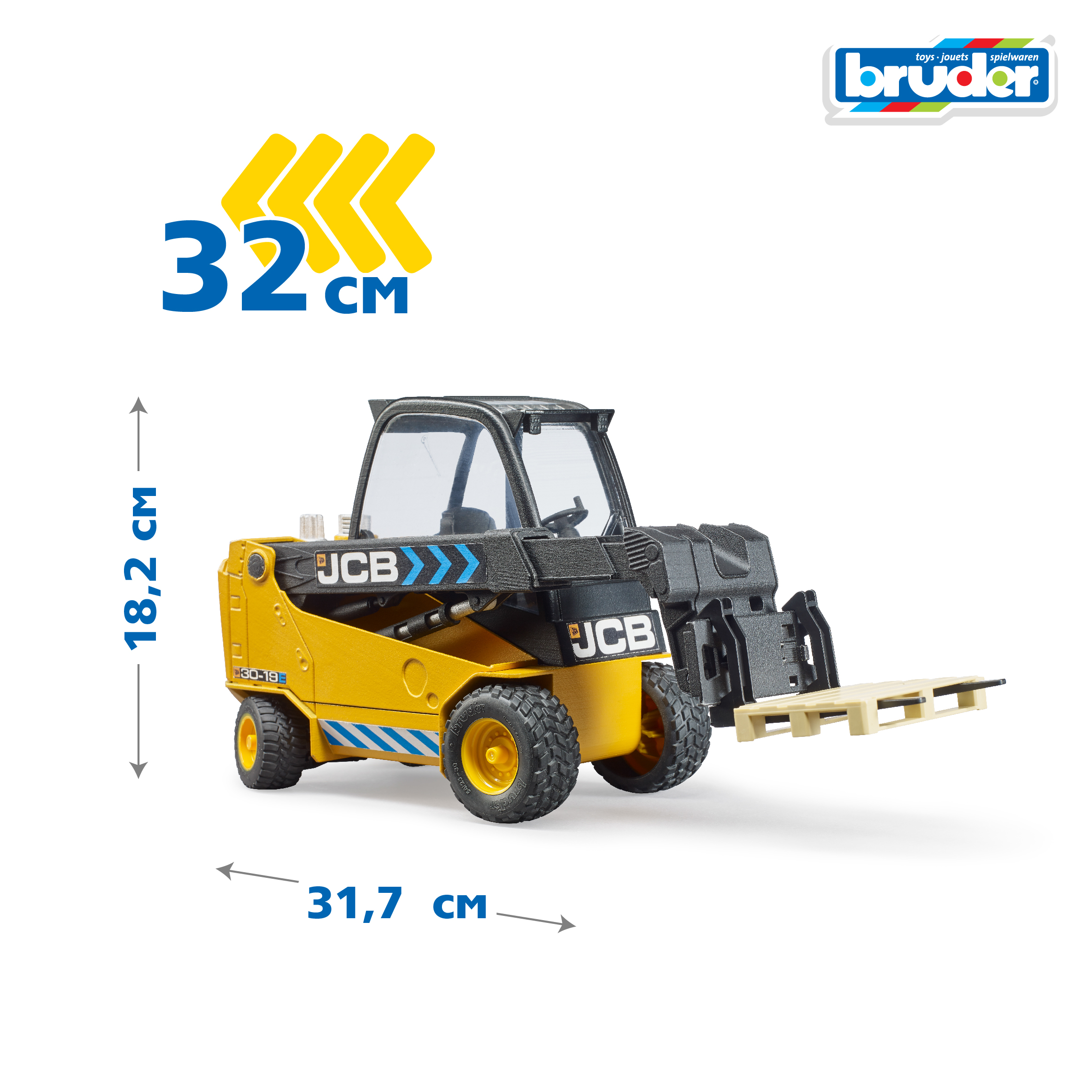 Погрузчик Bruder JCB с паллетой 02-512 - фото 2
