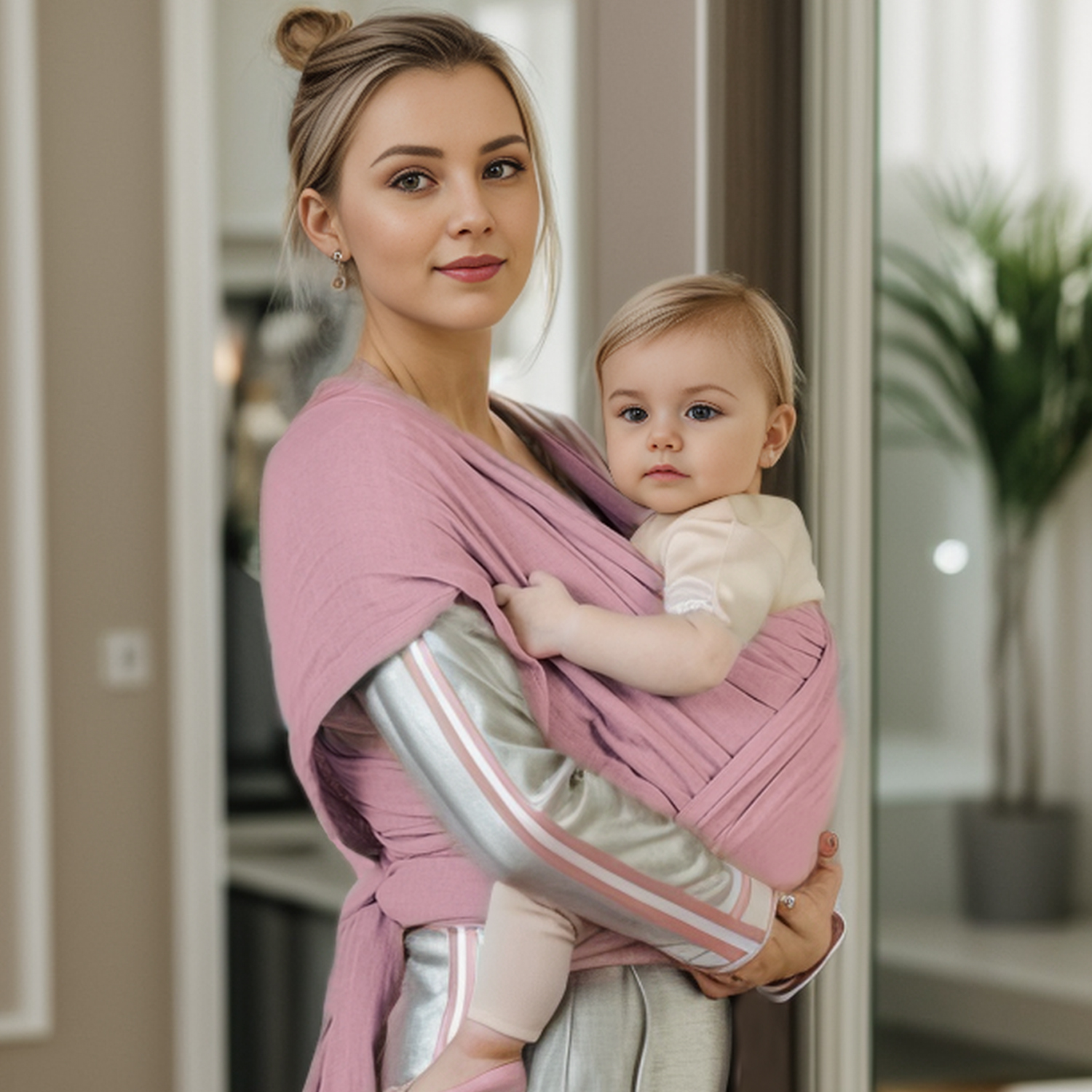 Слинг-шарф inlovery «Муслин» хлопок пыльная роза - фото 2