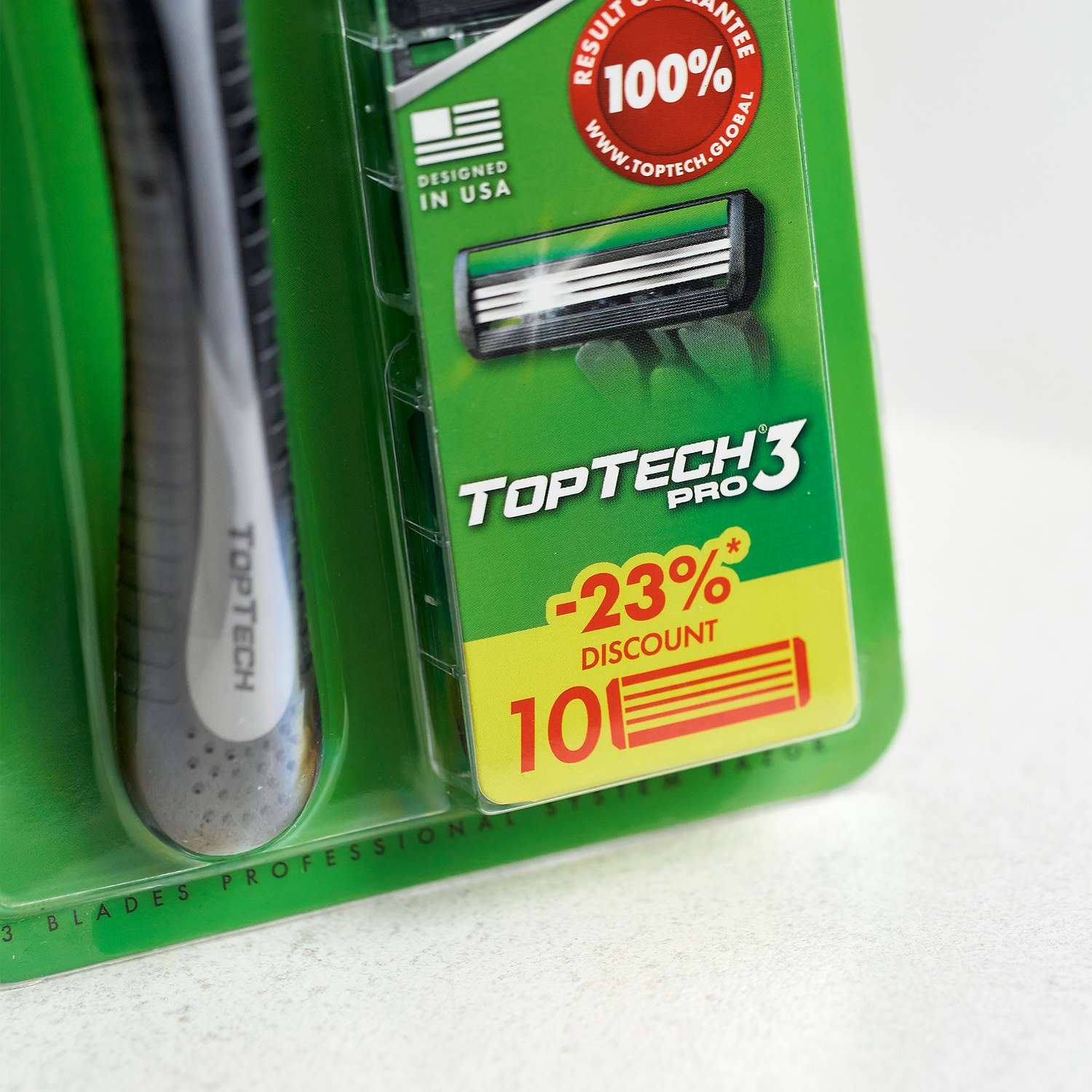 Бритва мужская TopTech PRO3 1 бритва + 10 сменных кассет - фото 5