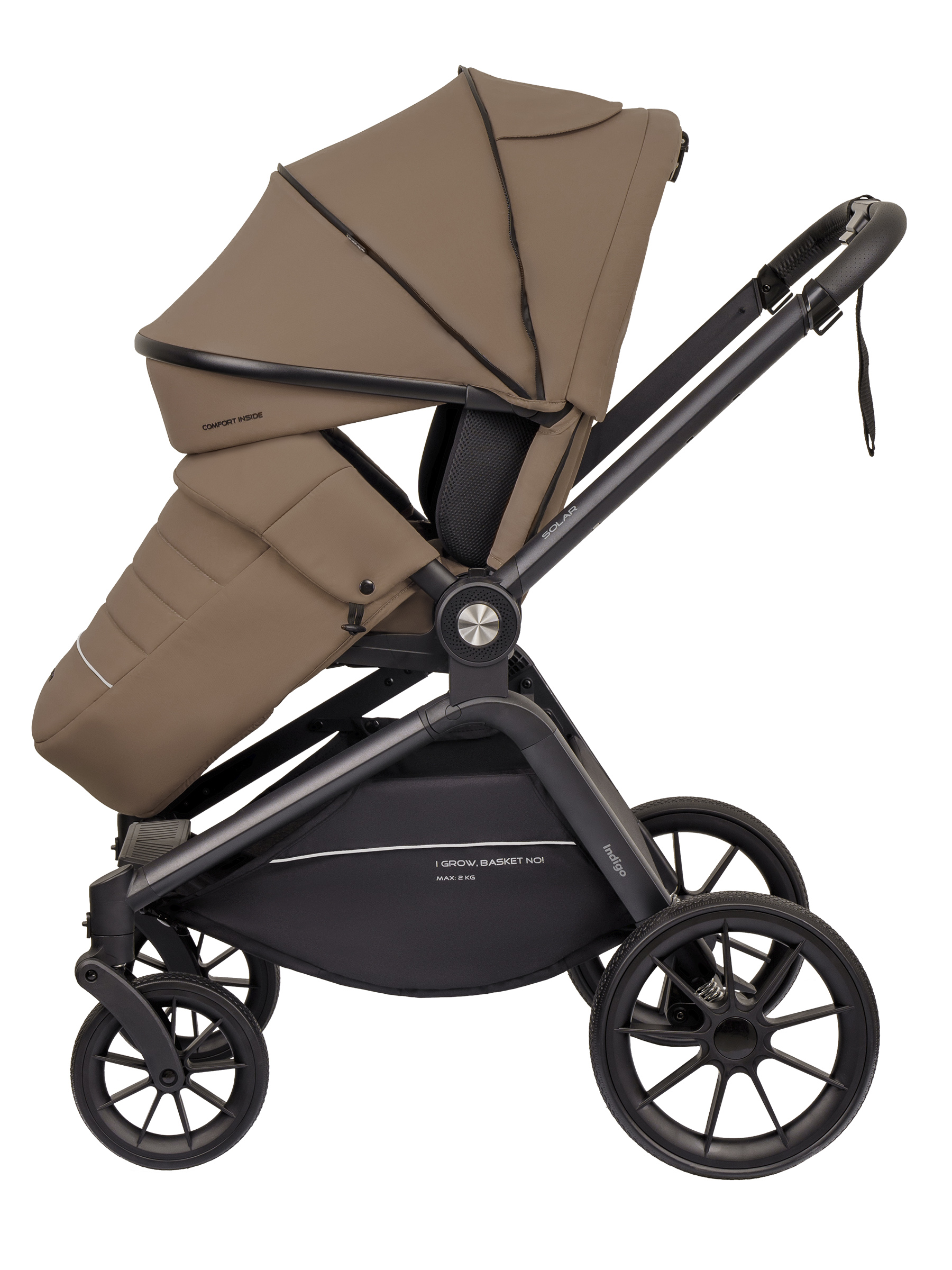 Коляска 2в1 Indigo Solar темно-бежевый - фото 18