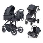 Коляска 3в1 Farfello Соло Трио Комфорт черный