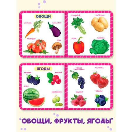 Книжки Проф-Пресс картонные 3 шт. 15х15 см. Потешки+весёлый транспорт+овощи фрукты ягоды