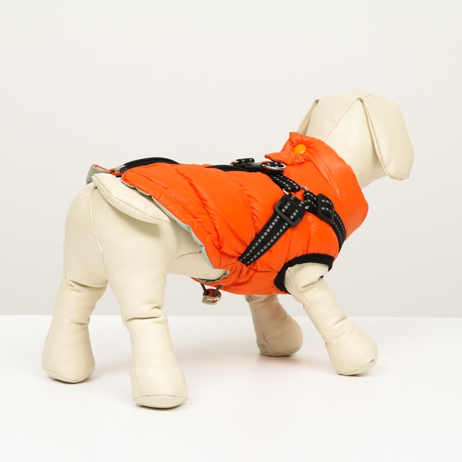Куртка Пижон для собак со шлейкой размер 10 коралловая - фото 7